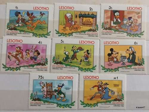 Lesotho - 1983 - Christmas - From Washington Irving`s Sketch Book - Set of 8 Mint stamps