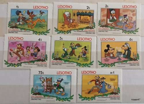 Lesotho - 1983 - Christmas - From Washington Irving`s Sketch Book - Set of 8 Mint stamps