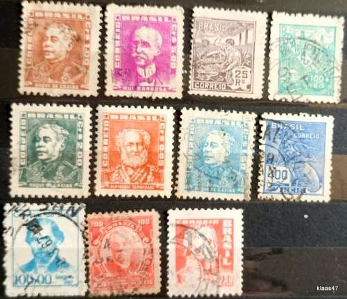 Brazil - Mixed Lot of 11 Used (some Hinged) stamps