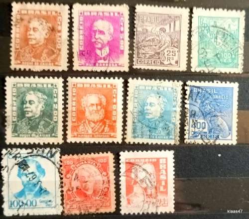 Brazil - Mixed Lot of 11 Used (some Hinged) stamps