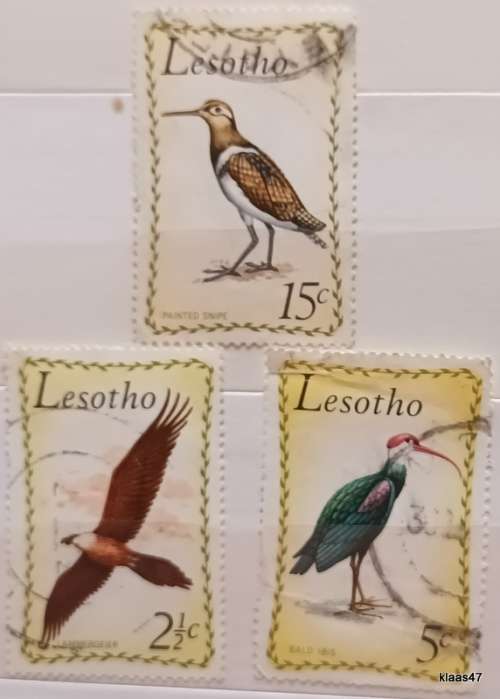 Lesotho - 1971 - Birds - 3 Used stamps