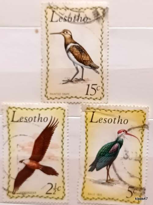 Lesotho - 1971 - Birds - 3 Used stamps