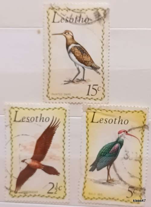 Lesotho - 1971 - Birds - 3 Used stamps