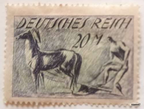 Germany (Deutsches Reich) - 1921 - 20m - Horse and Plough - 1 Unused Hinged stamp