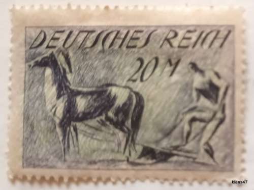 Germany (Deutsches Reich) - 1921 - 20m - Horse and Plough - 1 Unused Hinged stamp