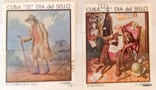 Cuba - 1968 - Stamp Day - Set of 2 Cancelled stamps