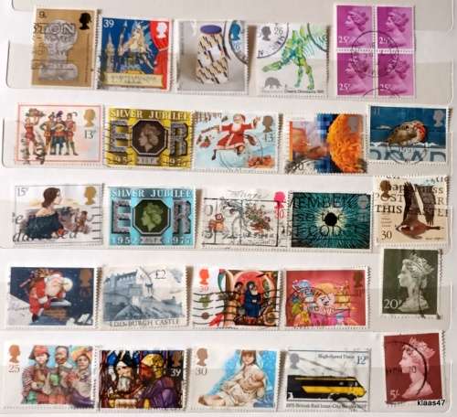 GB - Mixed Lot of 25 Used stamps