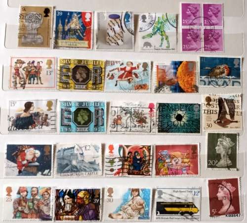 GB - Mixed Lot of 25 Used stamps