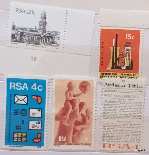 RSA - Mixed Lot of 5 Unused stamps