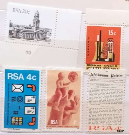RSA - Mixed Lot of 5 Unused stamps