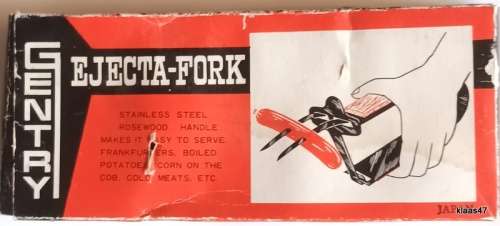 Vintage Stainless Steel & Rosewood Gentry `Ejecta-Fork` In Original Box