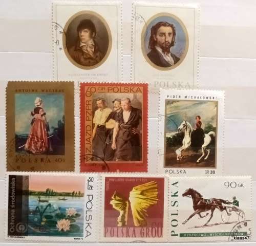 Poland - Mixed Lot of 8 Used stamps