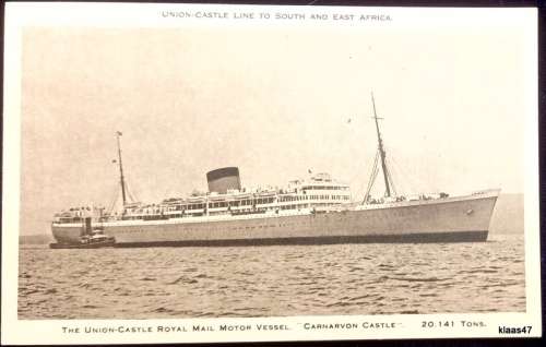 Union Castle Line Mail Ship - Post Card - Carnarvon Castle - Unused