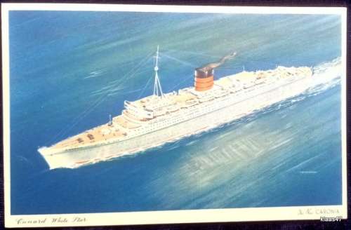 Cunard White Star - The New `Caronia` - Unused Post Card (Liverpool 4 Feb 1950 Cape Town)