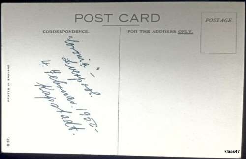 Cunard White Star - The New `Caronia` - Unused Post Card (Liverpool 4 Feb 1950 Cape Town)