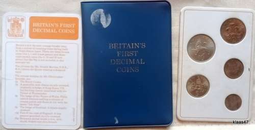 GB - Decimal Day 15th February 1971 - Souvenir pack - Uncirculated coins (3 Bronze 3 Cupro-nickel)