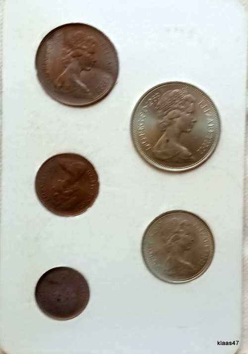 GB - Decimal Day 15th February 1971 - Souvenir pack - Uncirculated coins (3 Bronze 3 Cupro-nickel)