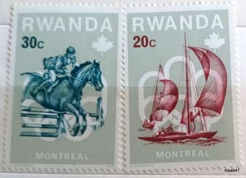 Rwanda - 1976 - Montreal Games - 2 Unused stamps