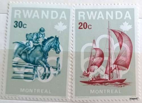 Rwanda - 1976 - Montreal Games - 2 Unused stamps