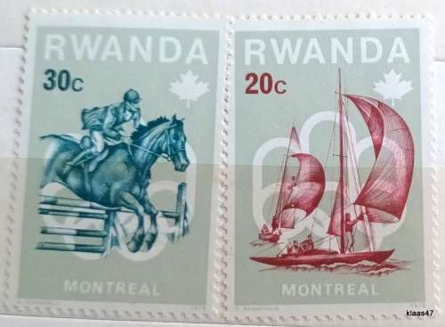 Rwanda - 1976 - Montreal Games - 2 Unused stamps