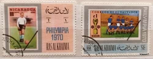 Ras Al Khaima - 1970 Philympia - Theme: Soccer - 2 Used stamps