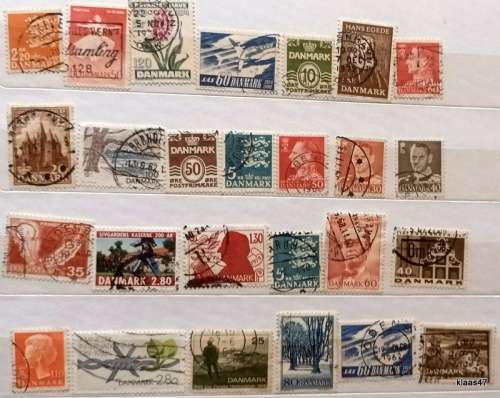 Denmark - Mixed Lot of 26 Used stamps