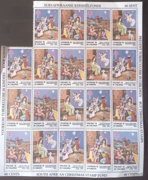 South Africa - 1989 - Christmas Stamp Fund - Sheet with 1 corner stamp missing