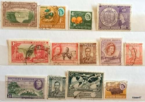 Rhodesia - Mixed Lot of 13 Used stamps