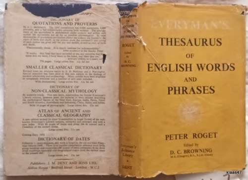 Thesaurus of English Words and Phrases - Peter Roget - Ed: D C Browning - Hardcover 1952
