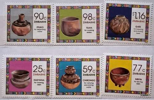 Zimbabwe - 1993 - Pottery - Set of 6 Unused stamps