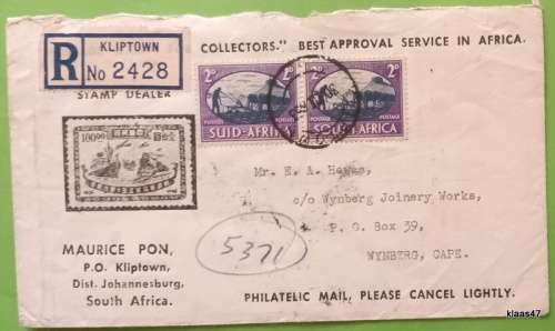 Registered Letter from Kliptown to Cape Town - 1953