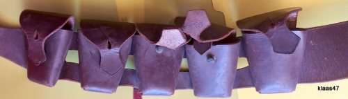 5 Pocket leather ammo bandolier - Stamped Johannesburg South Africa 1942