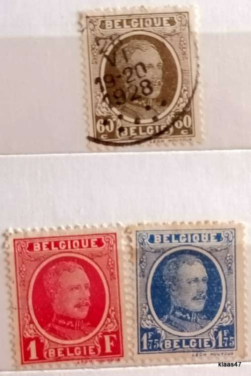 Belgium - 1927 - King Albert I - 3 Used Hinged stamps