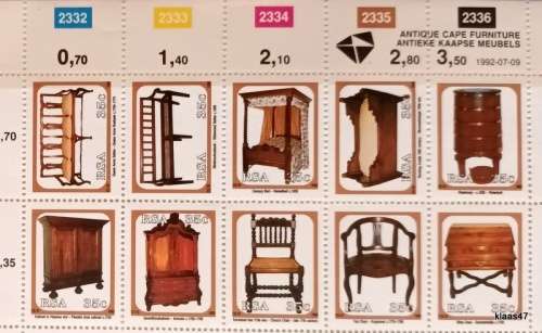 RSA - 1992 - Antique Cape Furniture - Miniature Sheet (Mint)