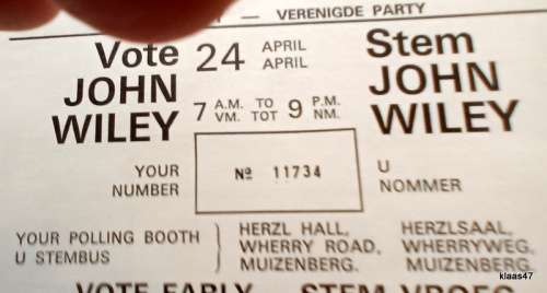United Party 1971 Simonstown Candidate - Leaflet and Voting Reference Card No 11734 - In orig. envl.