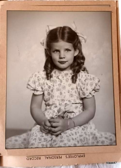 Vintage Photo - Unframed on Cardboard - Portrait of a Young Girl
