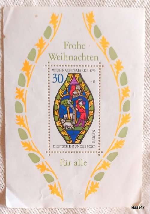Germany - 1976 - Frohe Weihnachten Für Alle - Christmas Miniature Sheet