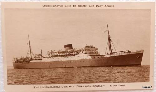 Vintage Post Card - Union Castle Royal Mail - Warwick Castle - Unused