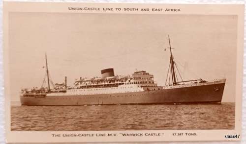 Vintage Post Card - Union Castle Royal Mail - Warwick Castle - Unused