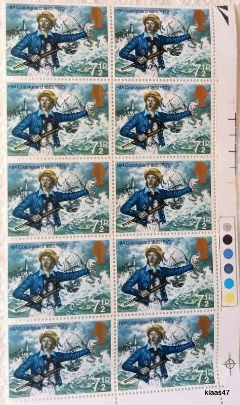 GB - 1972 - HM Coastguard - Block of 10 Mint stamps