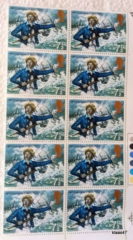 GB - 1972 - HM Coastguard - Block of 10 Mint stamps