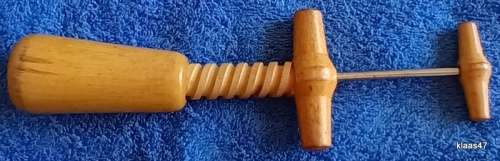 Vintage Wooden  Corkscrew