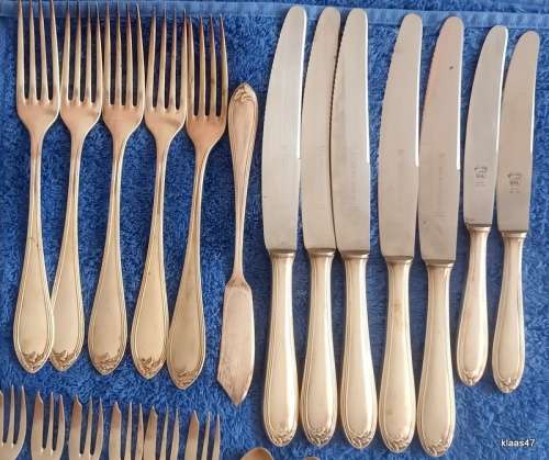 Wellner -  Germany  - 1940`s Silver Plated - Mixed Lot of 24 Pieces Cutlery (Flatware)