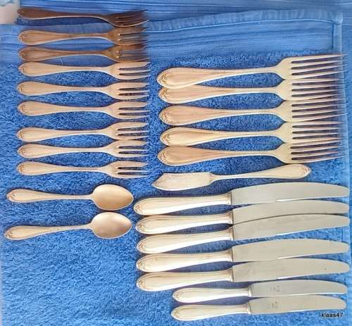 Wellner -  Germany  - 1940`s Silver Plated - Mixed Lot of 24 Pieces Cutlery (Flatware)