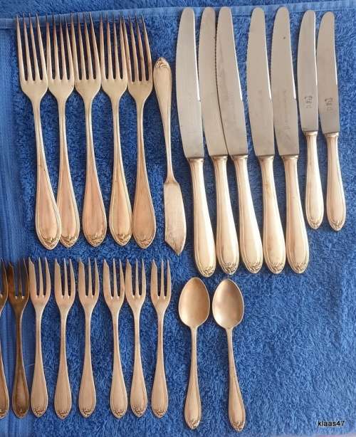 Wellner -  Germany  - 1940`s Silver Plated - Mixed Lot of 24 Pieces Cutlery (Flatware)