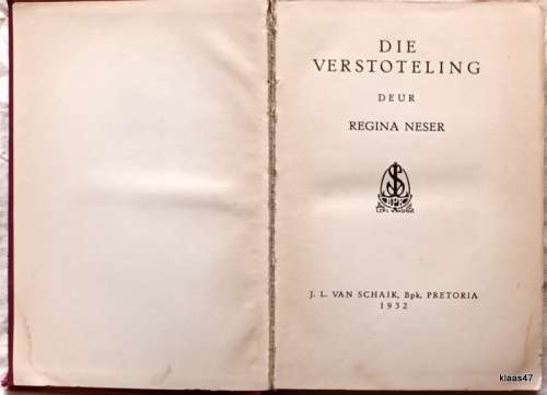 Die Verstoteling - Regina Neser - Hardeband 1932