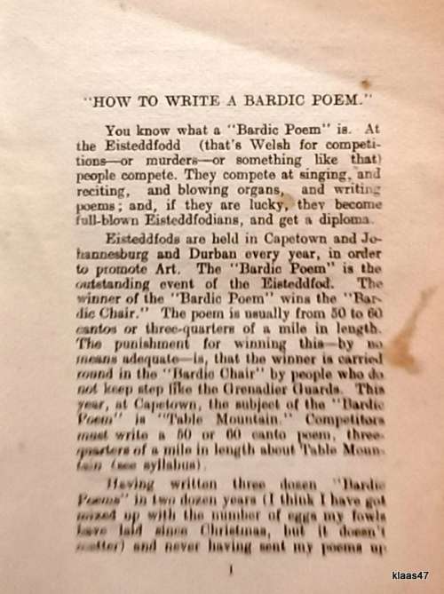 The Odd Koppie of A Veld Fool - Leonard Flemming - Hardcover 1929 First Edition