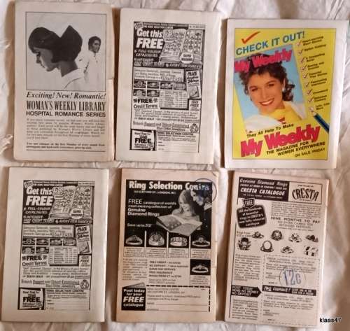 Woman`s Weekly Library - 5 books - No`s 932 1222 1412 2486 2496 and 1 x My Weekly No. 817