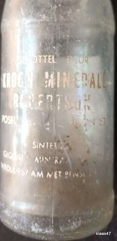 Crown Drink - Kroon Minerale, Robertson - Empty Bottle