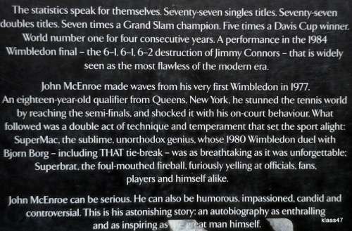Serious: John McEnroe The Autobiography - With James Kaplan - Paperback